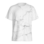 White Grunge Marble Print Men's Sports T-Shirt