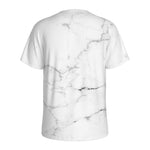 White Grunge Marble Print Men's Sports T-Shirt