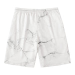White Grunge Marble Print Men's Swim Trunks