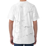 White Grunge Marble Print Men's Velvet T-Shirt