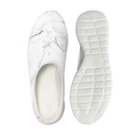 White Grunge Marble Print Mesh Casual Shoes
