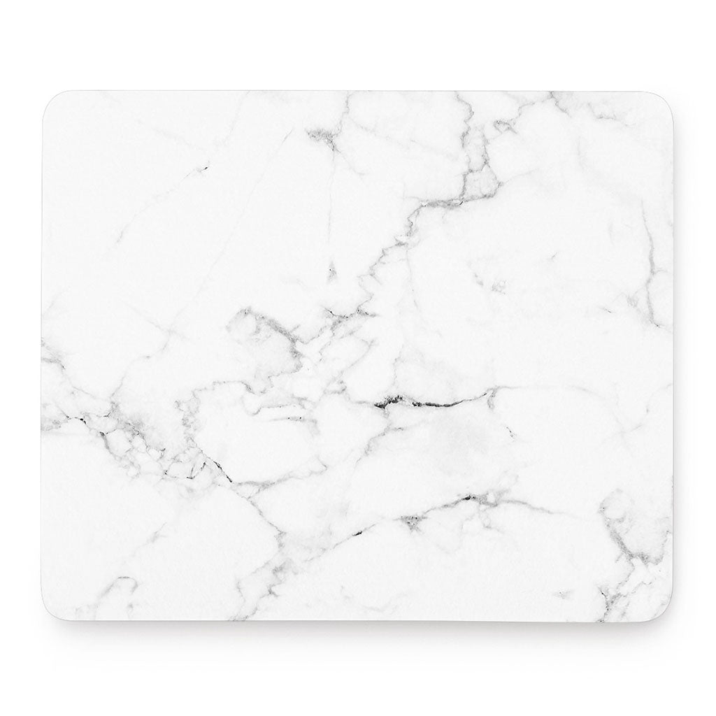 White Grunge Marble Print Mouse Pad