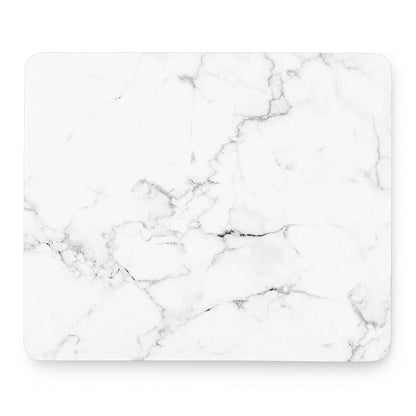White Grunge Marble Print Mouse Pad