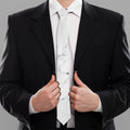 White Grunge Marble Print Necktie