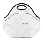 White Grunge Marble Print Neoprene Lunch Bag