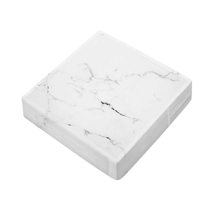 White Grunge Marble Print Outdoor Seat Cushion Cover