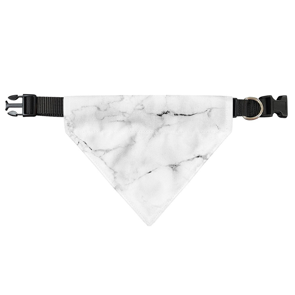 White Grunge Marble Print Over The Collar Dog Bandana