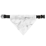 White Grunge Marble Print Over The Collar Dog Bandana