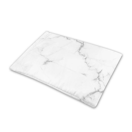 White Grunge Marble Print Pet Cooling Mat Cover