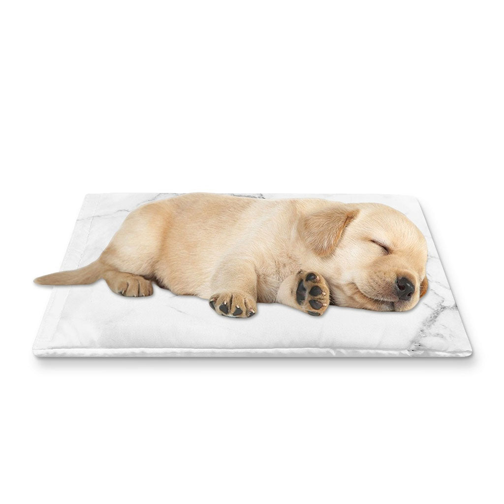 White Grunge Marble Print Pet Cooling Mat Cover