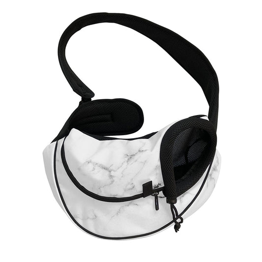 White Grunge Marble Print Pet Sling Carrier