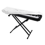 White Grunge Marble Print Piano Keyboard Cover