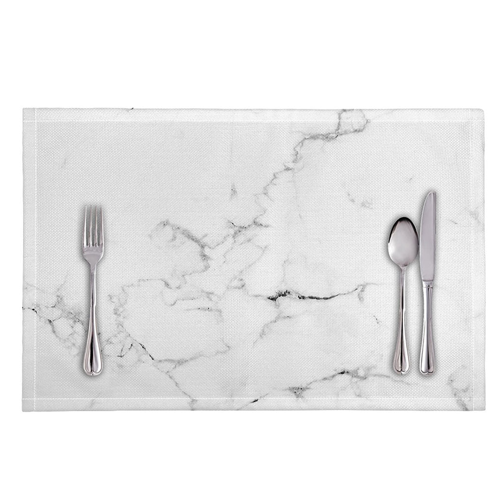 White Grunge Marble Print Placemat