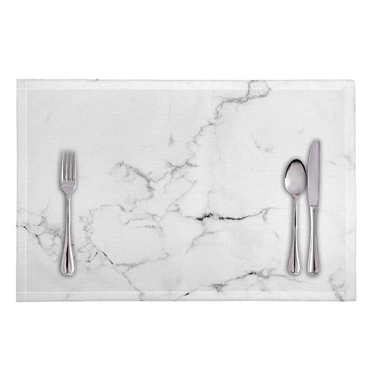 White Grunge Marble Print Placemat