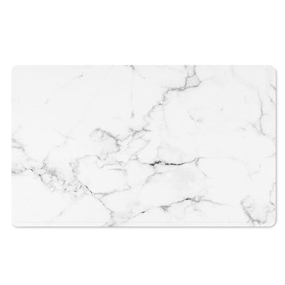 White Grunge Marble Print Polyester Doormat