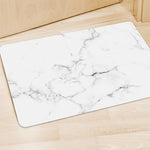 White Grunge Marble Print Polyester Doormat
