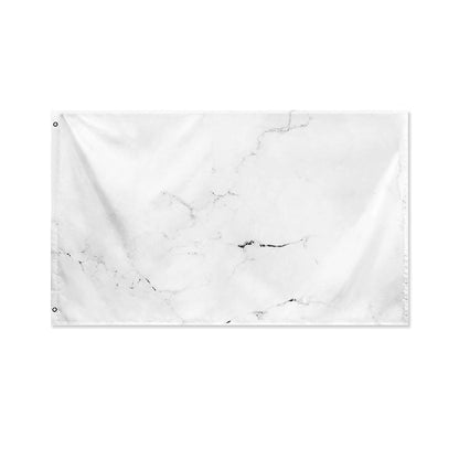 White Grunge Marble Print Polyester Flag