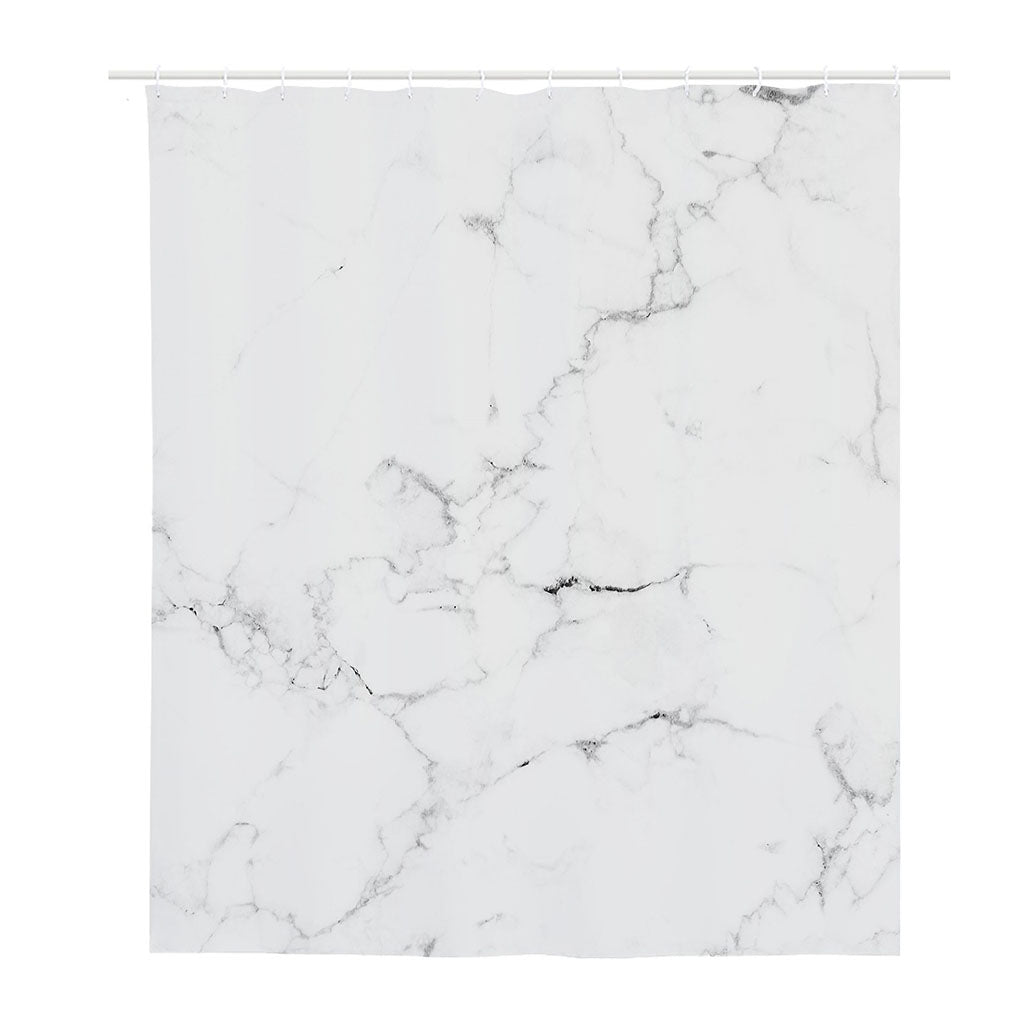 White Grunge Marble Print Polyester Shower Curtain