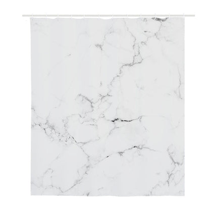 White Grunge Marble Print Polyester Shower Curtain