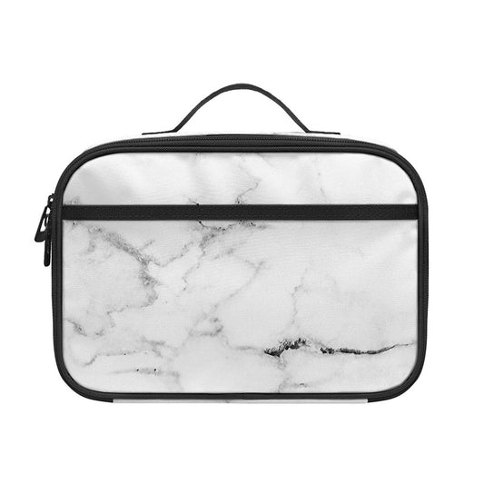 White Grunge Marble Print Portable Lunch Bag