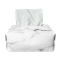 White Grunge Marble Print Rectangle Tissue Box Cover