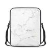 White Grunge Marble Print Rectangular Crossbody Bag