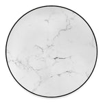 White Grunge Marble Print Round Floor Mat