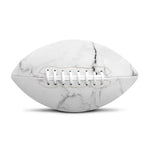 White Grunge Marble Print Rugby Ball