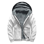 White Grunge Marble Print Sherpa Lined Zip Up Hoodie