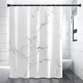 White Grunge Marble Print Shower Curtain