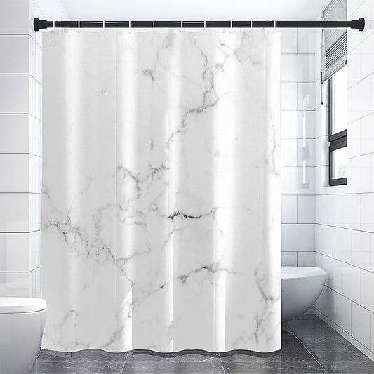 White Grunge Marble Print Shower Curtain