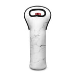 White Grunge Marble Print Single Neoprene Wine Tote
