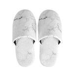 White Grunge Marble Print Slippers