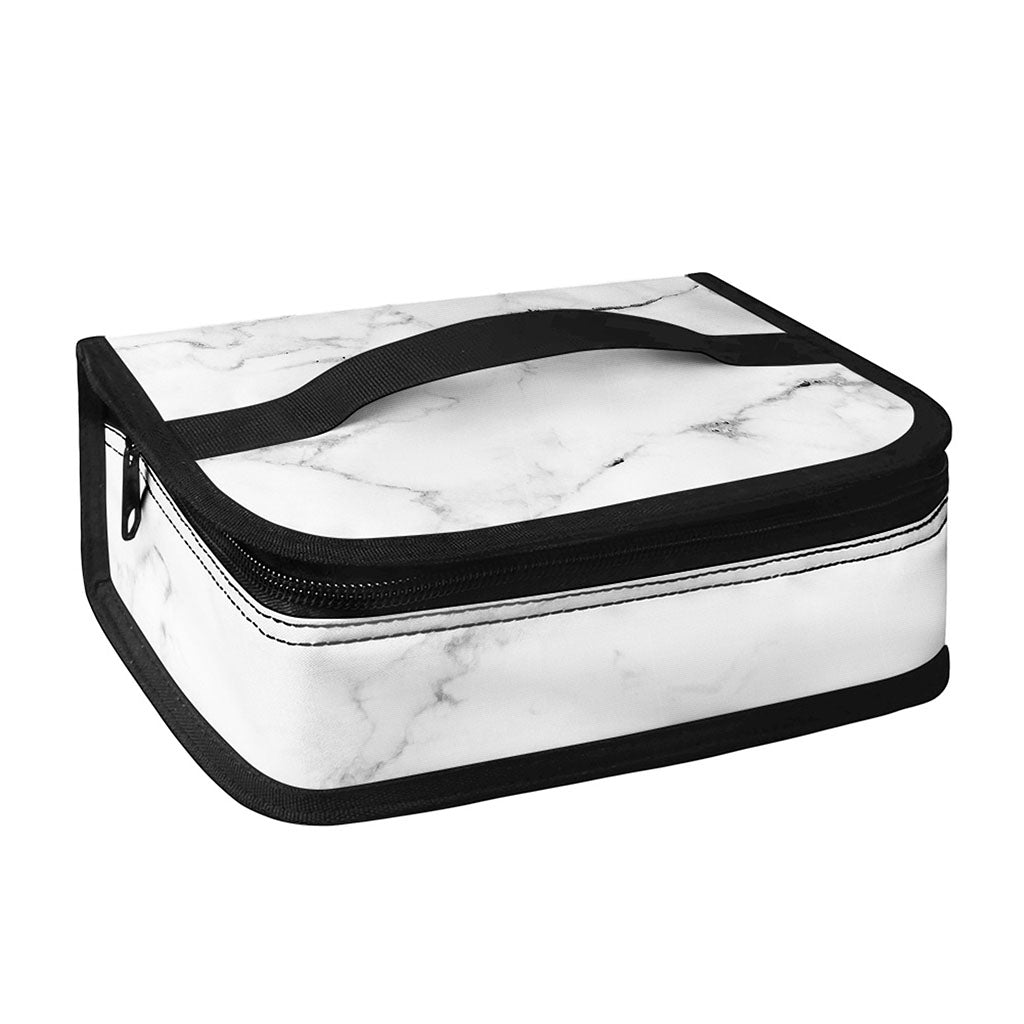 White Grunge Marble Print Small Lunch Bag