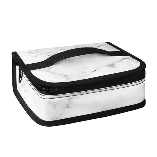 White Grunge Marble Print Small Lunch Bag