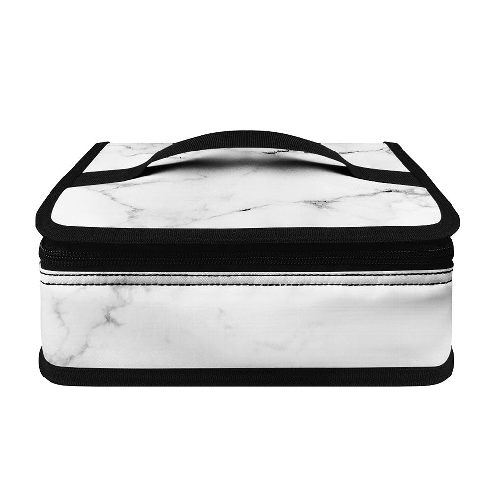 White Grunge Marble Print Small Lunch Bag
