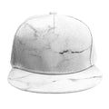 White Grunge Marble Print Snapback Cap
