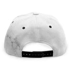 White Grunge Marble Print Snapback Cap