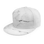 White Grunge Marble Print Snapback Cap