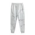 White Grunge Marble Print Sweatpants