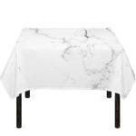 White Grunge Marble Print Tablecloth