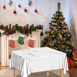 White Grunge Marble Print Tablecloth