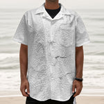 White Grunge Marble Print Textured Short Sleeve Shirt