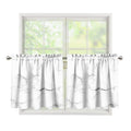 White Grunge Marble Print Tier Curtains