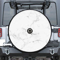 White Grunge Marble Print Tire Cover With Camera Hole