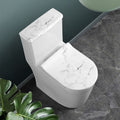 White Grunge Marble Print Toilet Lid And Tank Cover Set