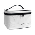 White Grunge Marble Print Travel Makeup Bag