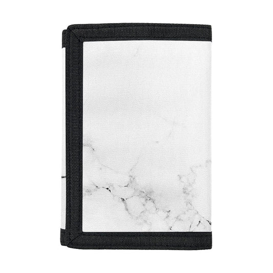 White Grunge Marble Print Trifold Wallet