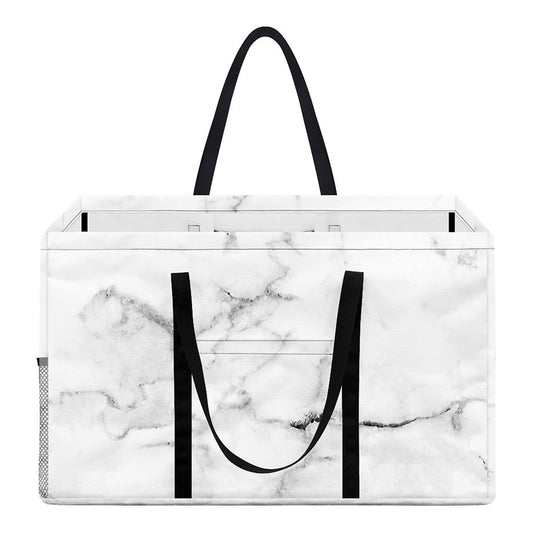 White Grunge Marble Print Utility Tote Bag