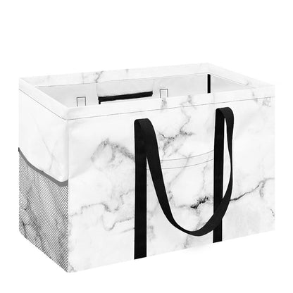 White Grunge Marble Print Utility Tote Bag